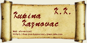 Kupina Kaznovac vizit kartica